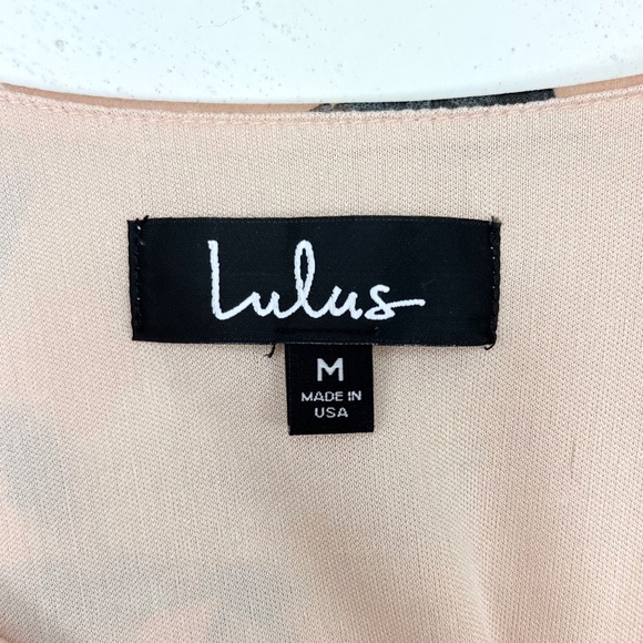 Lulus Blush Chiffon Floral Long Sleeve Shift Mini Dress Medium - Picture 8 of 12